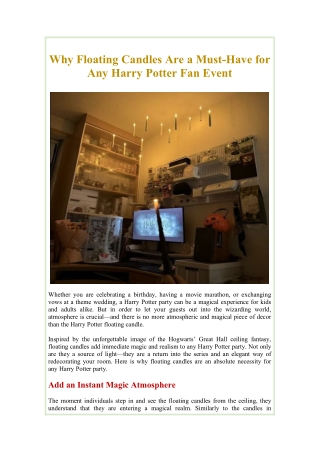 Why Floating Candles Are a Must-Have for Any Harry Potter Fan Event