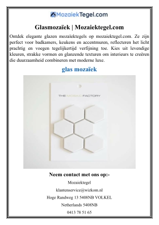 Glasmozaïek  Mozaiektegel