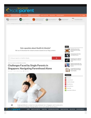 Challenges Faced by Single Parents in Singapore: Navigating Parenthood Alone