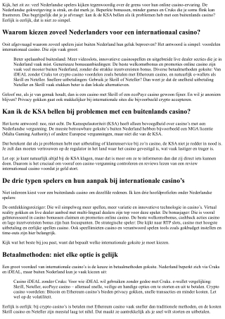Kan ik de KSA bellen bij een probleem met een buitenlands casino?