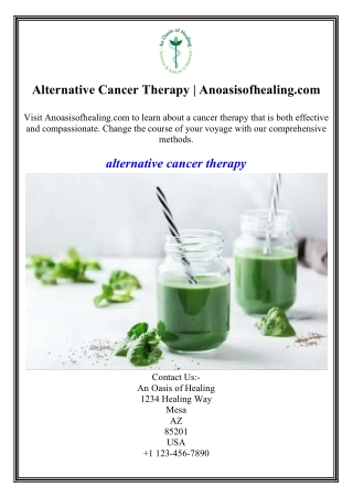 Alternative Cancer Therapy Anoasisofhealing.com