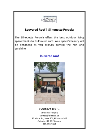 Louvered Roof  Silhouette Pergola