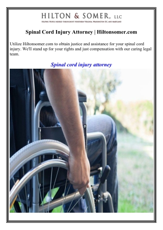 Spinal Cord Injury Attorney  Hiltonsomer.com