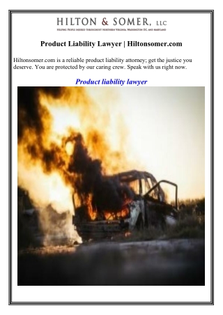 Product Liability Lawyer  Hiltonsomer.com