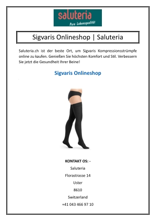 Sigvaris Onlineshop Saluteria