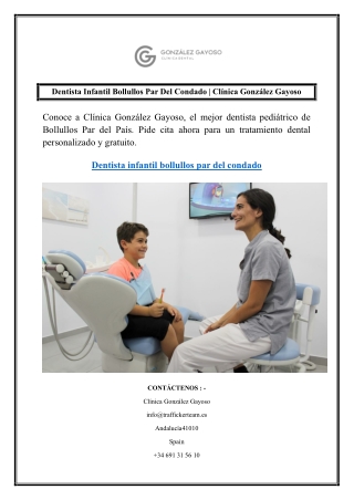 Dentista Infantil Bollullos Par Del Condado Clínica González Gayoso