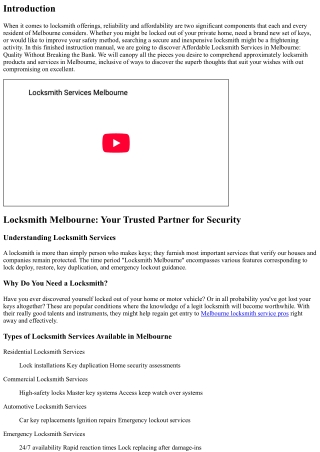 Affordable Locksmith Services in Melbourne: Quality Without Breaking the Bank