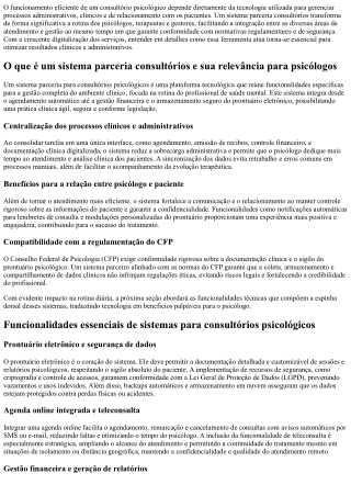 Sistema parceria consultórios: tecnologia que otimiza seu atendimento CFP