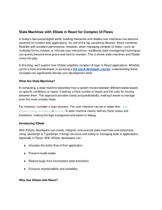 State Machines with XState in React for Complex UI Flows