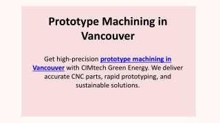 Prototype Machining in Vancouver