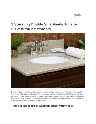 3 Stunning Double Sink Vanity Tops to Elevate Your Bathroom