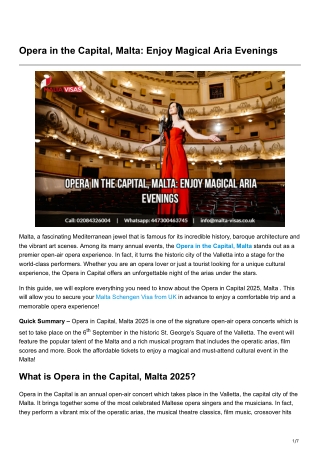 Opera in the Capital Malta Enjoy Magical Aria Evenings