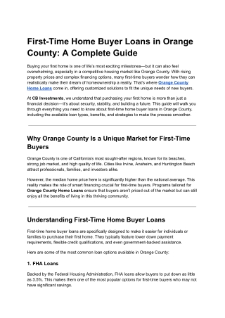 Orange County Home Loans