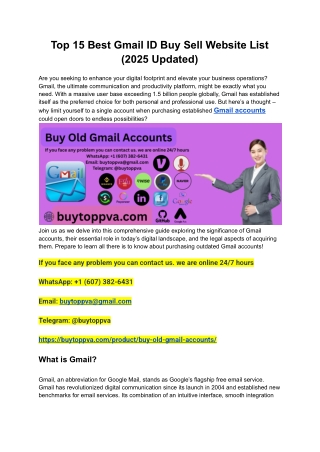 Top 15 Best Gmail ID Buy Sell Website List (2025 Updated)
