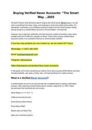 Buying Verified Naver Accounts_ “The Smart Way ...2025