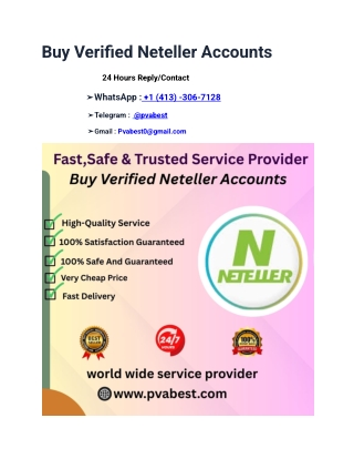 How To Buy Verified Neteller Accounts In 2025
