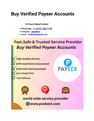 Best Website To Buy Verified Payeer Accounts In 2025