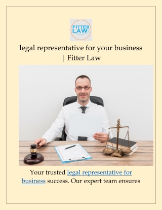 legal representative for your business | Fitter Law