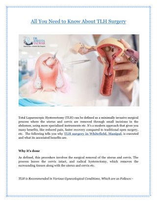 All You Need to Know About TLH Surgery