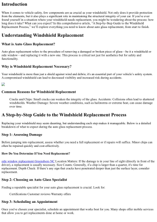 A Step-by-Step Guide to the Windshield Replacement Process