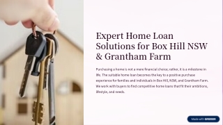 Expert Home Loan Solutions for Box Hill NSW & Grantham Farm