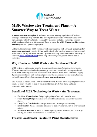 Complete Guide to Package Water Treatment Plant Systems