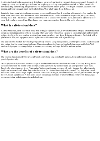 Top Benefits of a Sit-to-Stand Desk for Health, Focus, and Energy