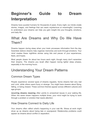 Beginner's Guide to Dream Interpretation