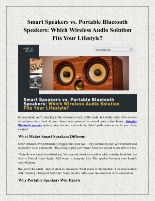 Smart Speakers vs Portable Bluetooth Speakers Which Wireless Audio Solution Fits Your Lifestyle12