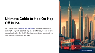 Ultimate Guide to Hop On Hop Off Dubai