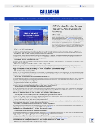 NYC Variable Booster Pumps Frequently Asked Questions Answered