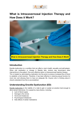 What is Intracavernosal Injection Therapy and How Does it Work