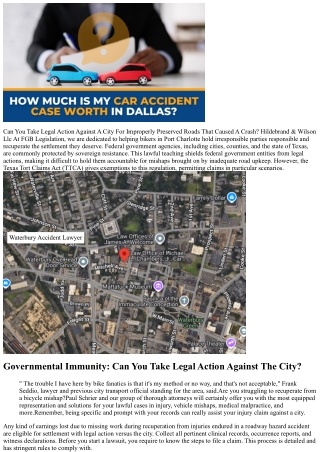 Taking Legal Action Against A City For Injury: Understand Your Lawful Rights And