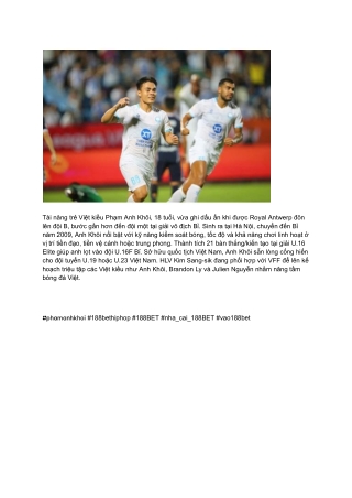 Phạm Anh Khôi_ 88BET HIPHOP Và Kỹ Năng Đa Năng Ở Bỉ