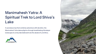 Manimahesh Yatra| A Spiritual Trek to Lord Shiva’s Lake