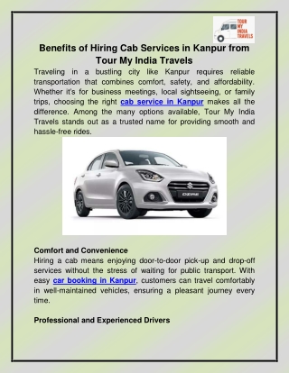 Cab service in Kanpur