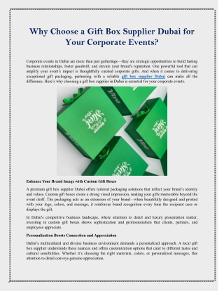 Why Choose a Gift Box Supplier Dubai for Your Corporate Events