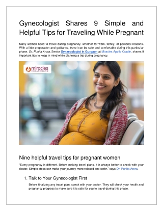 Gynecologist Shares 9 Simple and Helpful Tips for Traveling While Pregnant