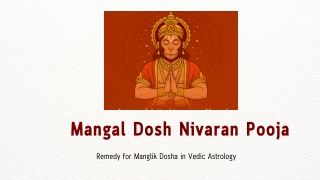 Mangal Dosh Nivaran Pooja – Remedy for Manglik Dosha in Vedic Astrology