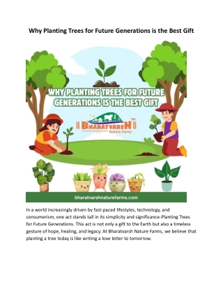 Why Planting Trees for Future Generations is the Best Gift