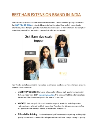 BEST HAIR EXTENSION BRAND IN INDIA
