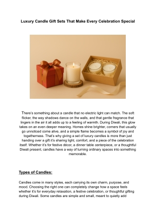 Luxury Candle Gift Sets That Make Every Celebration Special