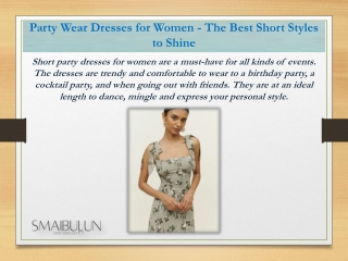 Party Wear Dresses for Women - The Best Short Styles to Shine