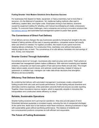 Fueling Smarter_ How Modern Solutions Drive Business Success