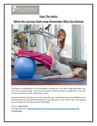 Comprehensive Physical Therapy and Rehabilitation Programs