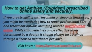 How to get Ambien (Zolpidem) prescribed online safely and securely.