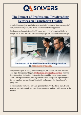 The Impact of Professional Proofreading Services on Translation Quality