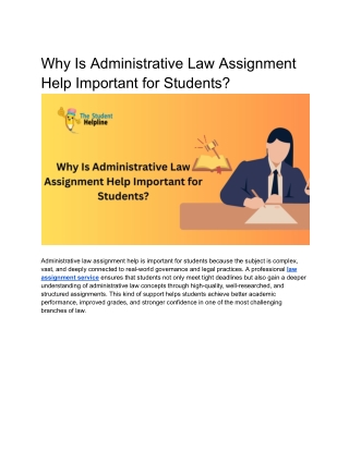 Why Is Administrative Law Assignment Help Important for Students