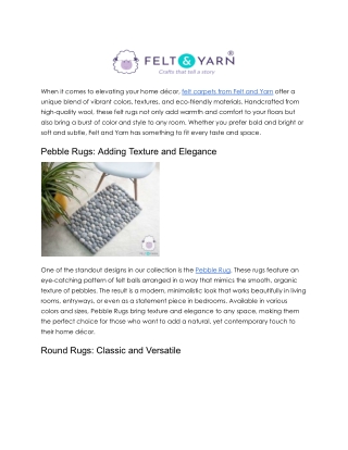 Handmade Felt Ball Rugs & Felt Carpets | Unique Wool Rugs by Felt and Yarn