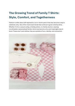 The Growing Trend of Family T Shirts Style